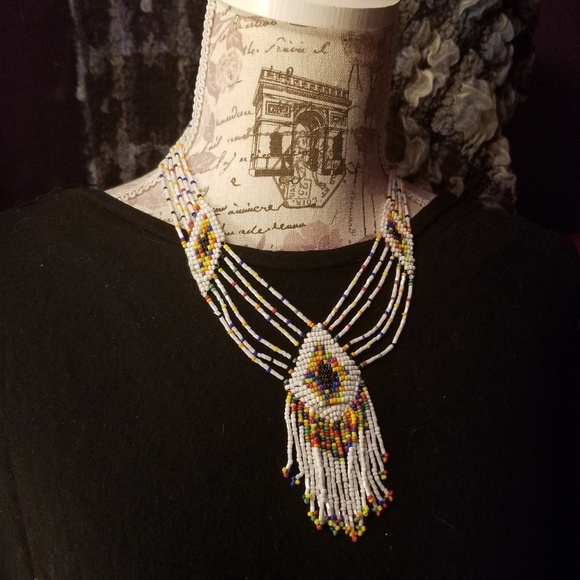 Vintage Jewelry - Stunning VTG Native Necklace